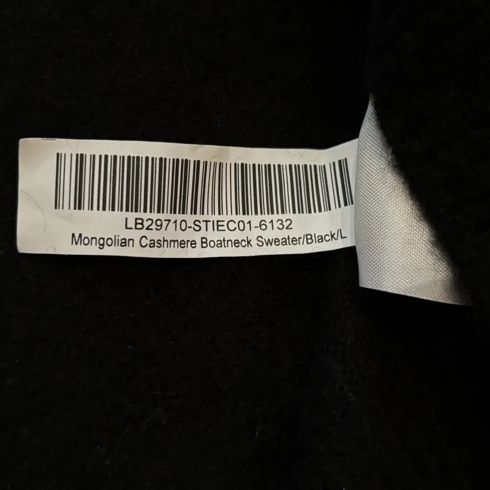 Quince Women's 100% Mongolian Cashmere Boatneck Sweater Black Large NWT - Picture 4 of 5